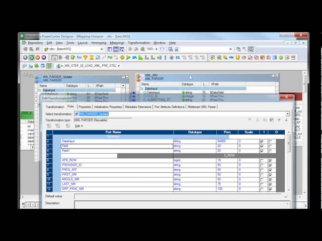 Midstream XML Parser add reference port