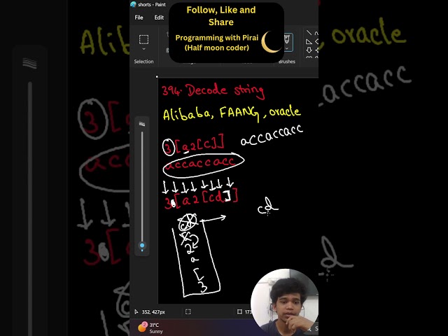 Leetcode - 394 | Decode String | Pirai's Academy | Half Moon Coder.