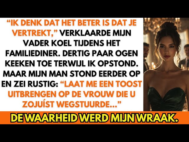 Mijn vader zei “Ga nu weg” — mijn man stond op en zei: “Laat me eerst proosten”