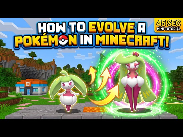 How to EVOLVE a POKEMON in Minecraft (45 sec tutotial)