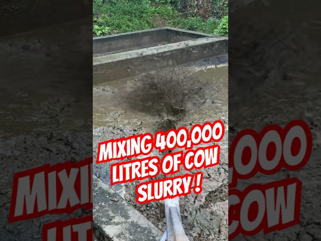 Mixing 400,000 litres of cow slurry ! #farming #farmequipment #slurry