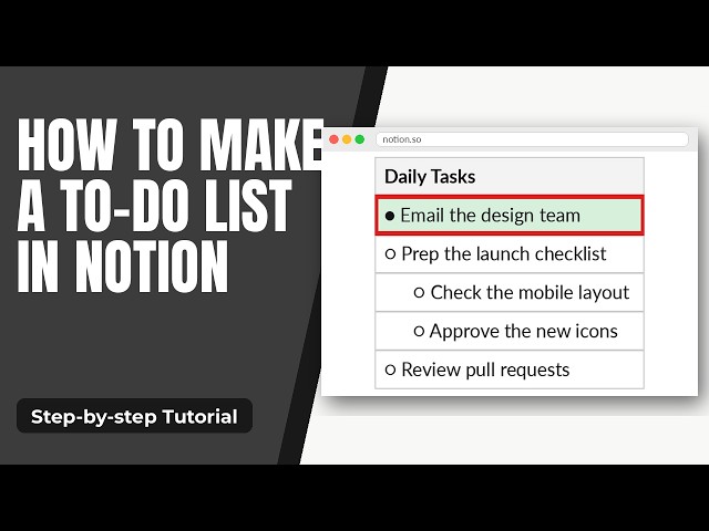 Notion To-Do Lists: Checkboxes & Sub-Tasks (Step-by-Step)