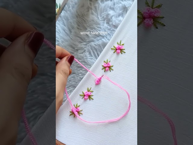 how to easy embroidery so elegant cute lace design !! simple design #youtube #shortsvideo #stitch