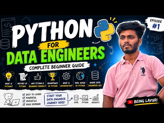 Python Tutorial for Beginners(2026) | Data Engineering | Episode 1