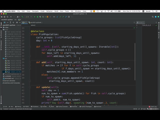 Advent of Code 2021 Day 6, Python Solution