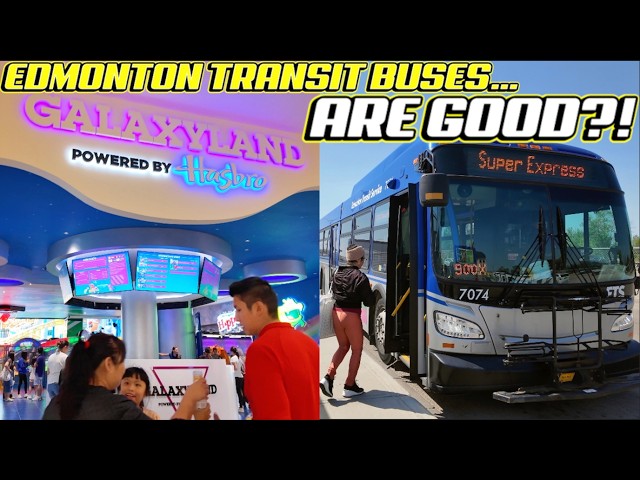 Edmonton Transit 900X Super Express! From Inside The West Edmonton Mall & Riding The Bus To Downtown