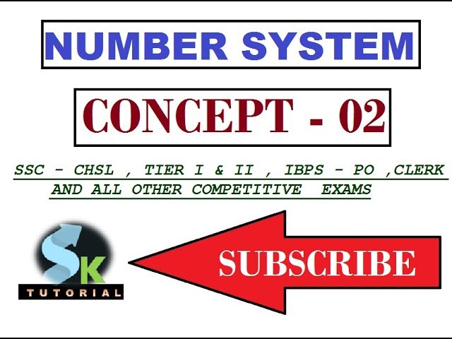 Number System - CONCEPT-02 (HINDI) BY SK TUTORIAL