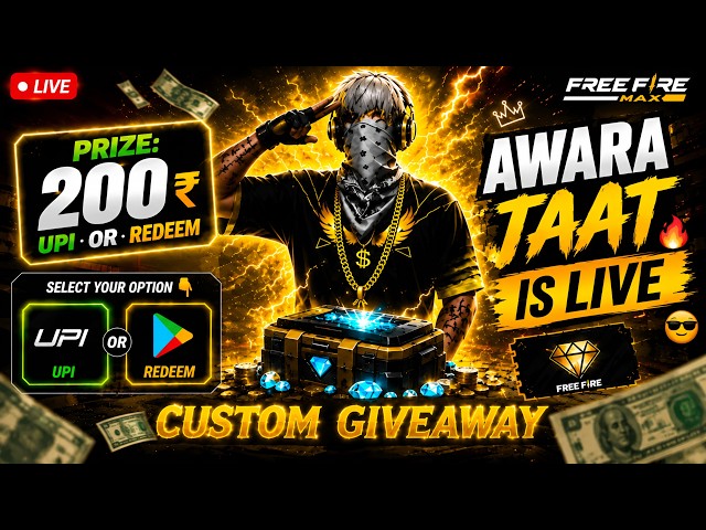 ||| 🔥 FREE FIRE LIVE | CUSTOM ROOM + REDEEM CODE GIVEAWAY 🎁 | JOIN FAST! ||