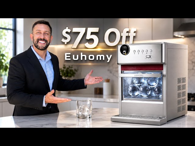 Euhomy Rock Pro Sphere Ice Maker - Premium Sphere Ice, Luxury Craftsmanship, App Control