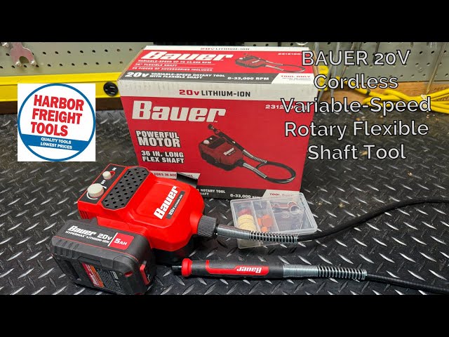 BAUER 20V Cordless Rotary Tool Kit with Flexible Shaft