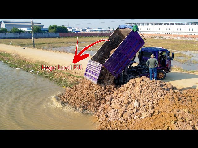 Starting a NEW PROJECT! Huge Land Fill Process Use MINI Machines 5Ton Trucks & D31P Dozer