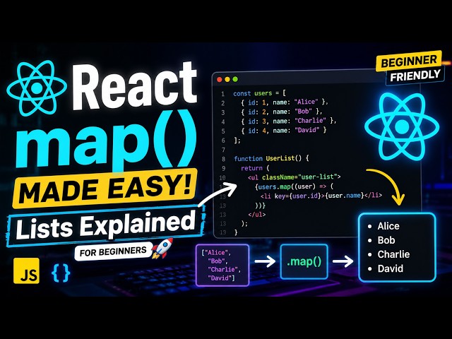 React Lists and map() Explained for Beginners 🚀reactjs, react map, react lists, javascript, react