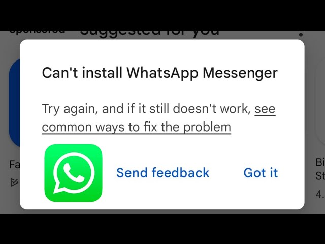 How to Fix Can't Install WhatsApp Messenger on Google Play Store  | WhatsApp Installation Problem