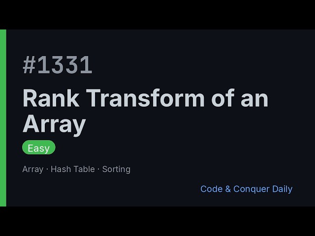Rank Transform of an Array
