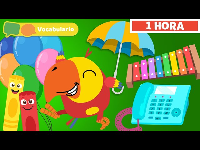 Nuevas palabras | Aprender vocabulario para niños | Larry el loro | 80 min | Mi Primera Universidad