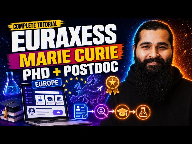 Apply for Marie Curie PhD & PostDoc in Europe 🇪🇺🎓| Complete euraxess.ec.europa.eu Tutorial