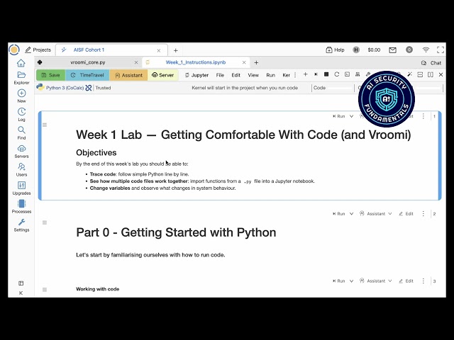 Week 1 lab taster | AI Security Fundamentals Course
