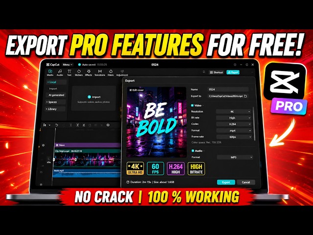 Export in CapCut with Pro Features on PC for FREE (2026)!