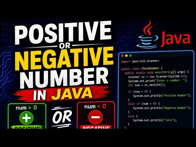 Positive or Negative  Number in Java | Easy Java Program for Beginner🔥 
