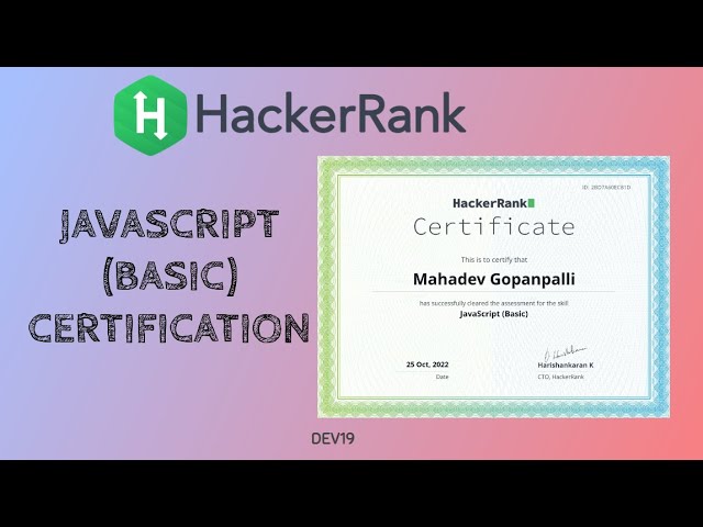 JavaScript (Basic) Certification II | Hackerrank Certifications  #HackerankSolutions #javascript