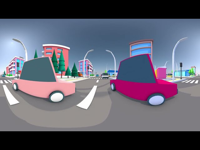 VR Cartoon city.Interactive city #VR video #360degreevideo