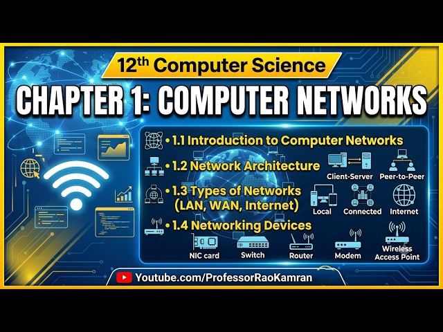 12th Computer Science Chapter 1 | Computer Networks | (Topic 1.1 to 1.4) | All Concepts Explained
