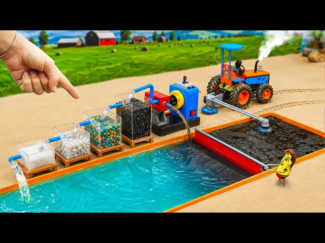 DIY Mini Tractor Water Filter System 💧 Cleaning Diesel Polluted Lake | HP Mini