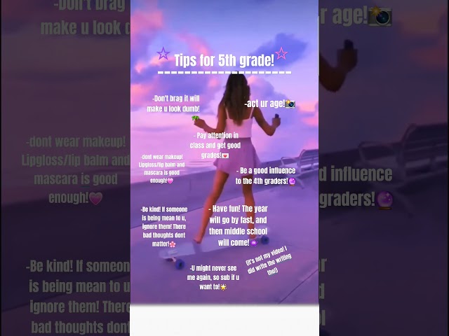 Tips for 5th grade!📚☆ #tips #5thgrade #shorts #viralshort #slay #school #fyppppppppシ #youtubeshorts