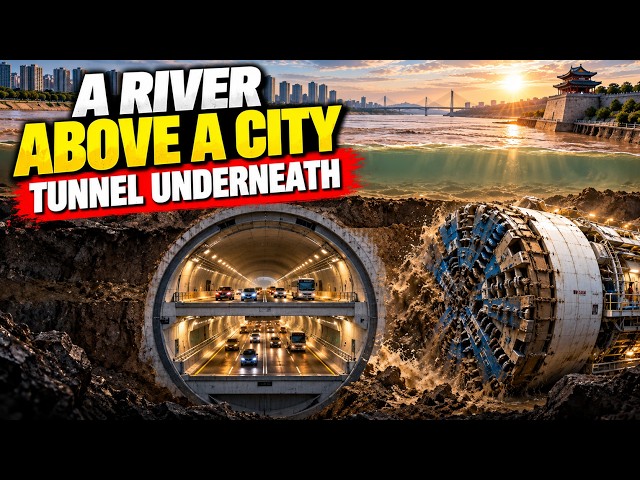 China Buried Two Highways Under A River That Flows Above The City!