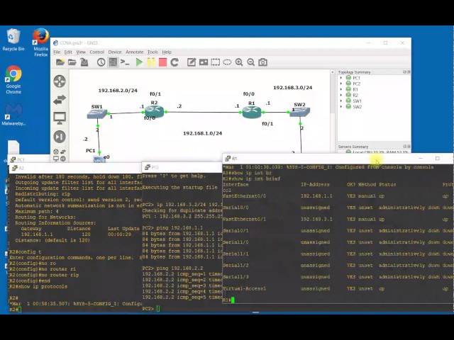 Configuring Routing Protocol RIP Version 2 On GNS3