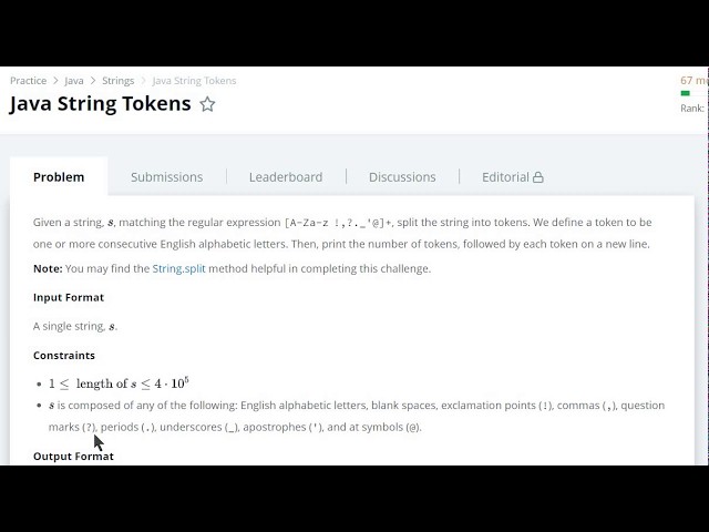 Java String  - String Tokens (RegExp)