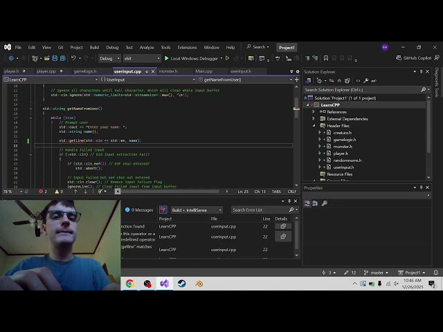 raw c++ learning, and the inheritance quiz continues