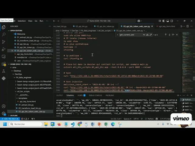 F4_DATA_ENGINEER 14: Générer une clé API JWT depuis une interface web Python