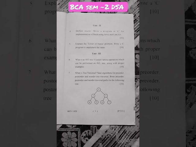 |BCA semester 2 Data Structure|#bca #exam #2023 #question #paper #datastructures #dsa @learntoeasy