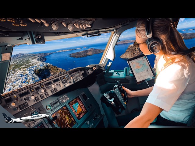 Epic AIRBUS A321NEO TAKEOFF Santorini Airport GREECE RWY15 | Cockpit View | Airline Pilot Life