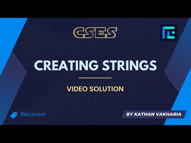 Creating Strings Video Solution | CSES Problemset | Introductory Problems