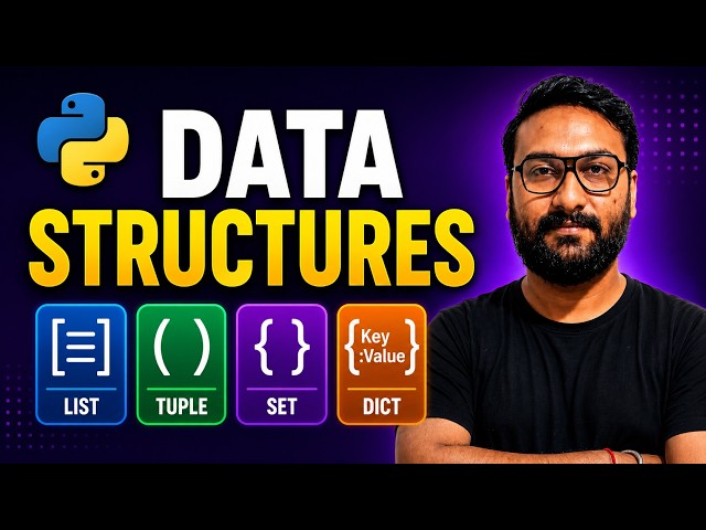 Python Data Structures in 6 Minutes 🔥 | List, Tuple, Set & Dictionary Explained