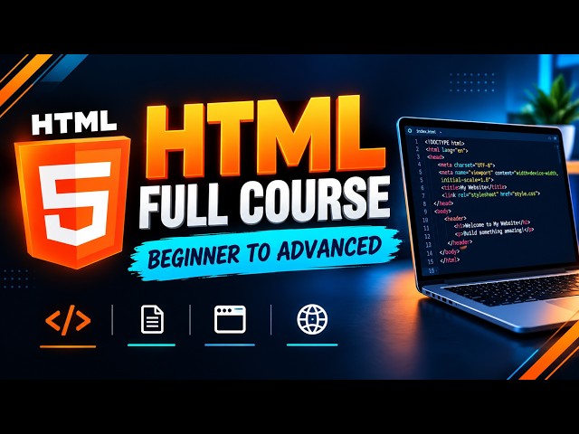 🔥 HTML Full Course 2026 | Learn HTML from Beginner to Advanced | All Topics Explained