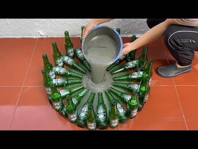 Genius invention by a 60-year-old builder! 9 crazy ideas using Glass Bottles and cement