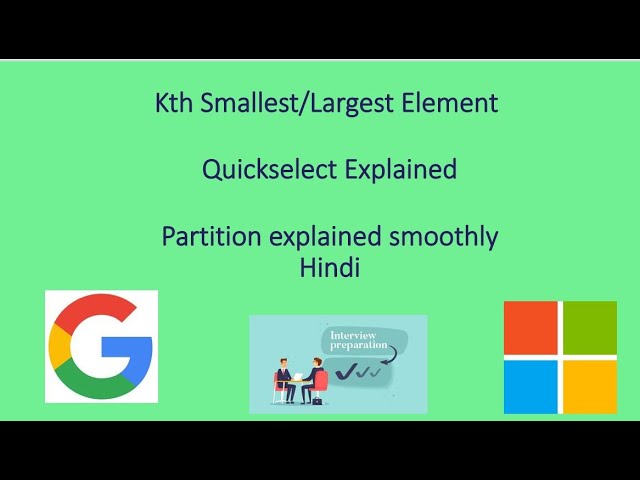 kth smallest/largest element | quickselect algorithm