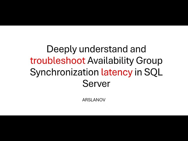 Understand and troubleshoot latency in AG synchronization in SQL Server