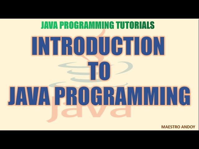 Introduction To Java Programming - Recorded Lesson | Java Programming Tutorial