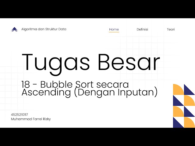 Tugas Besar Teori Algoritma dan Struktur Data - Bubble Sort secara Ascending