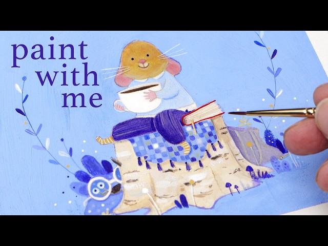 Let's paint a cozy friend in my art studio 💛