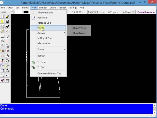 PatternMaker Software SeamAllowance example