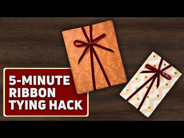 Easy 5-Minute Ribbon Tying Hack | Quick Gift Wrapping Idea #easydiy  #giftwrapping  #handmade