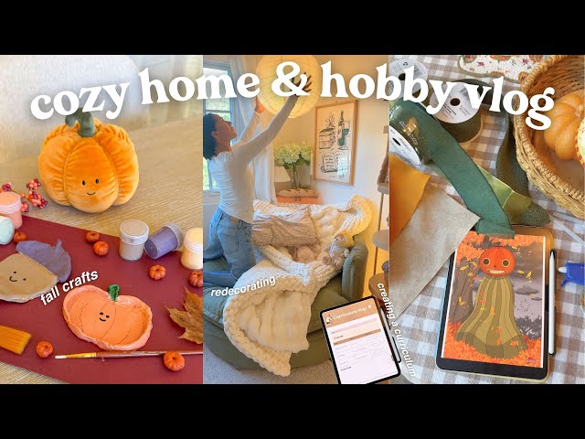 Cozy Fall Vlog🧺 fall craft projects, hobby room redo, fall curriculum & more