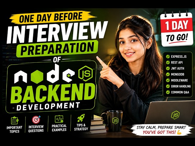 Node.js Backend Interview Preparation in 1 Day 🔥 | Complete Revision for Freshers (2026) |