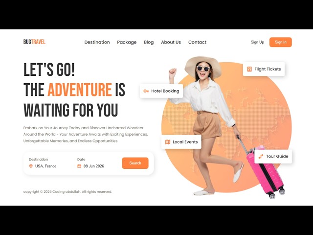 Create Landing Page Website Using HTML CSS & JavaScript