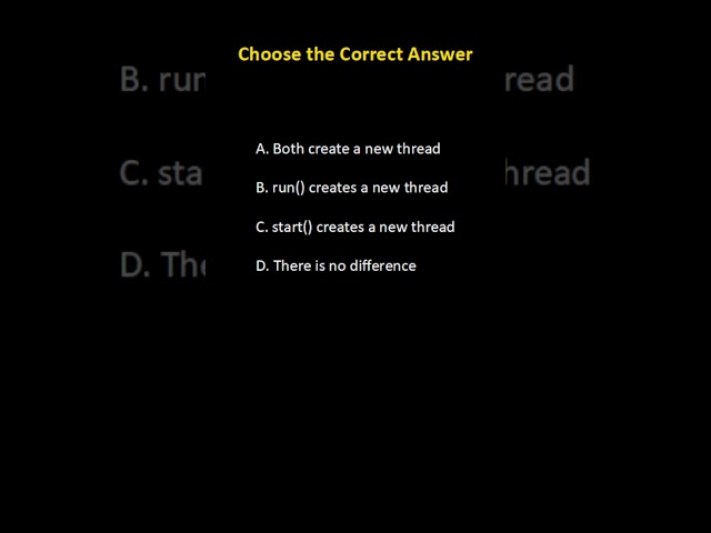 Java Quiz Day 23 | start() vs run() | Multithreading Interview Question